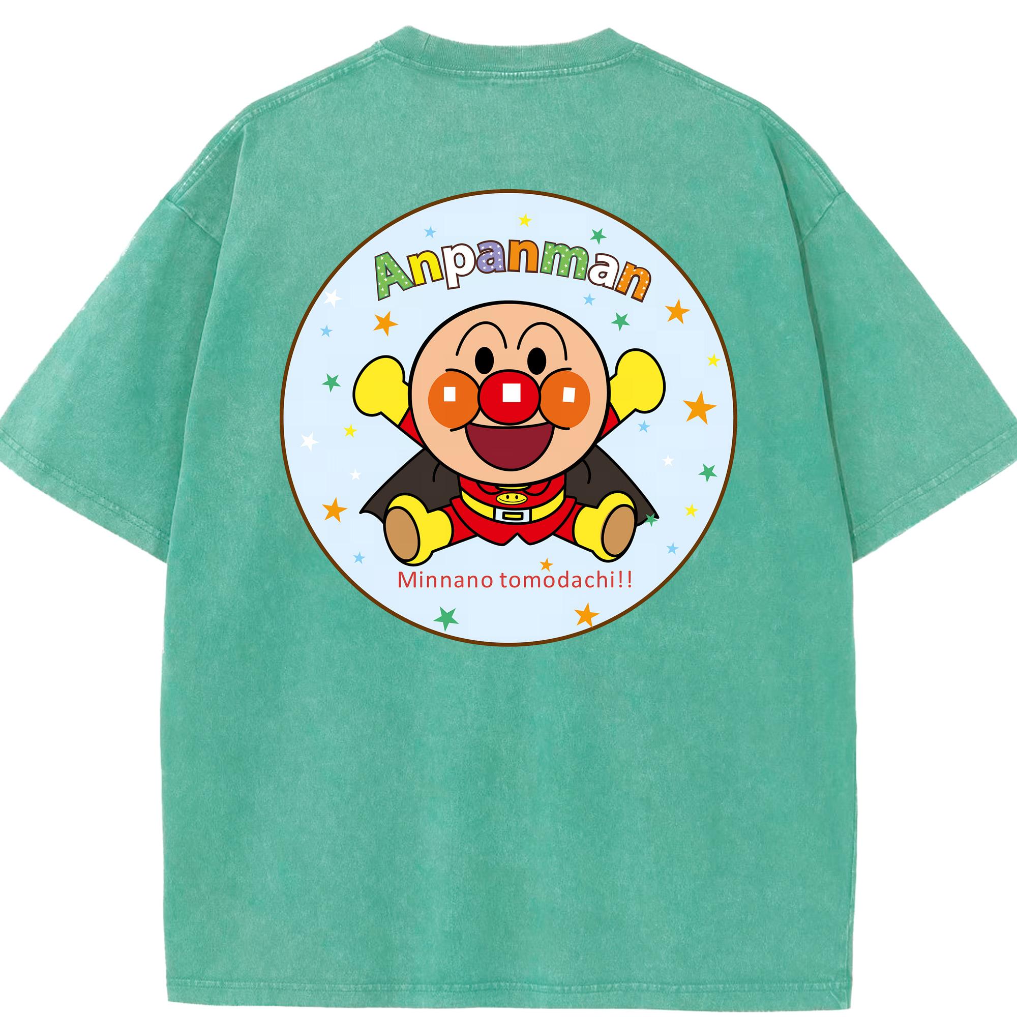 （画像用） アンパンマン Anpanman 綿100% ヴィンテージ風 半袖Tシャツ（背面プリント）